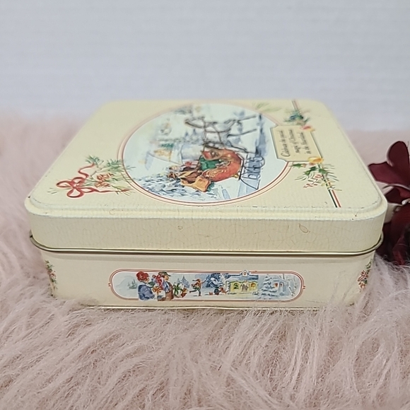 Vintage Metal Tin Horse Drawn Christmas Sleigh Petits Fours Made in USA - Picture 6 of 12